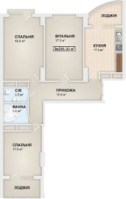 3-комнатная 89.3 м² в ЖК LYSTOPAD от 16 300 грн/м², Ивано-Франковск