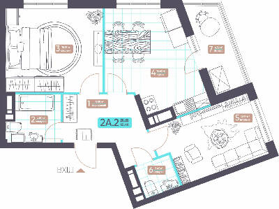 2-кімнатна 65.48 м² в ЖК Теремки від 26 958 грн/м², Київ