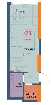 Студія 31.6 м² в ЖК Куликовський від 31 600 грн/м², Харків