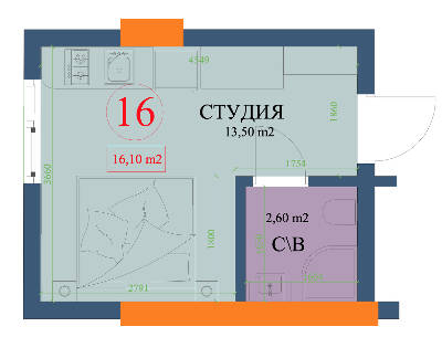 Студія 16.1 м² в ЖК Куликовський від 31 600 грн/м², Харків