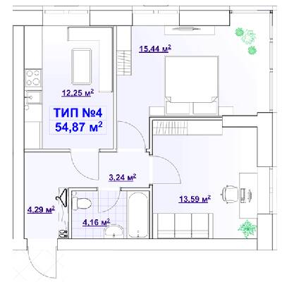 2-кімнатна 54.87 м² в ЖК BARVY від 21 750 грн/м², Дніпро