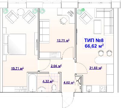 2-кімнатна 66.62 м² в ЖК BARVY від 21 750 грн/м², Дніпро