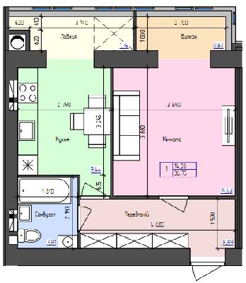 1-кімнатна 36.75 м² в ЖК Атлант від 15 800 грн/м², Луцьк