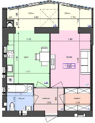 1-кімнатна 48.94 м² в ЖК Атлант від 17 500 грн/м², Луцьк