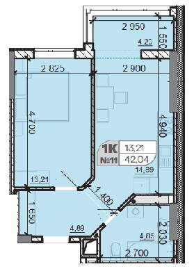 1-кімнатна 42.04 м² в ЖК Акварель-8 від 18 450 грн/м², с. Лиманка