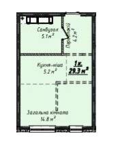 Студія 29.3 м² в ЖК Скай Сіті Плюс від 20 850 грн/м², Одеса