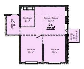 2-комнатная 59.5 м² в ЖК Скай Сити Плюс от 22 750 грн/м², Одесса