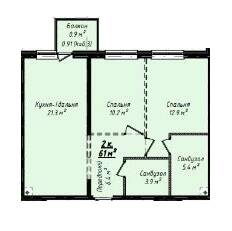 2-комнатная 61 м² в ЖК Скай Сити Плюс от 24 400 грн/м², Одесса