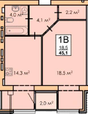 1-комнатная 45.1 м² в ЖК Andorra от 16 000 грн/м², Черкассы