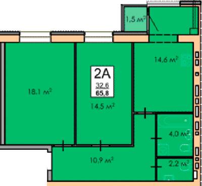 2-кімнатна 65.8 м² в ЖК Andorra від 17 000 грн/м², Черкаси