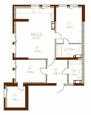 2-комнатная 94.1 м² в ЖК Stanford от 60 900 грн/м², Киев