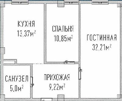 2-кімнатна 59.8 м² в ЖК Лондон Парк від 31 950 грн/м², Київ