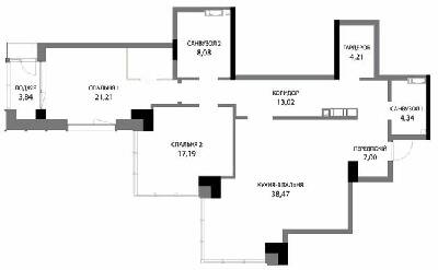 2-комнатная 118.4 м² в МФК A136 Highlight Tower от 71 149 грн/м², Киев