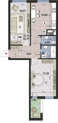 2-кімнатна 62.47 м² в ЖК Paradise Avenue від 29 000 грн/м², с. Крюківщина