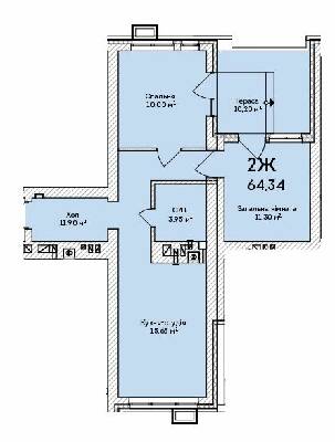 2-комнатная 64.34 м² в ЖК Grand Country Irpin от 19 350 грн/м², г. Ирпень