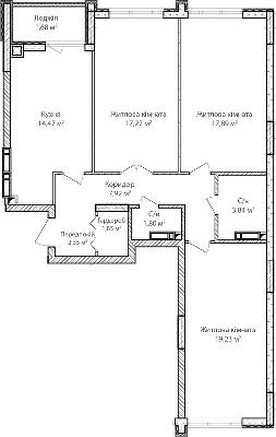 3-комнатная 88.3 м² в ЖК Синергия Сити от 18 800 грн/м², г. Ирпень