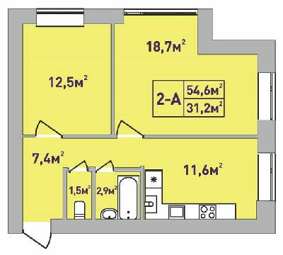 2-кімнатна 54.6 м² в ЖК Центральний-Преміум від 28 000 грн/м², м. Ірпінь