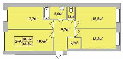3-кімнатна 84.2 м² в ЖК Центральний-Преміум від 28 850 грн/м², м. Ірпінь