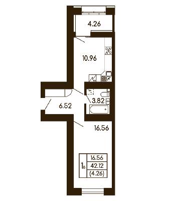 1-комнатная 42.12 м² в ЖК Чайка от 21 500 грн/м², с. Чайки