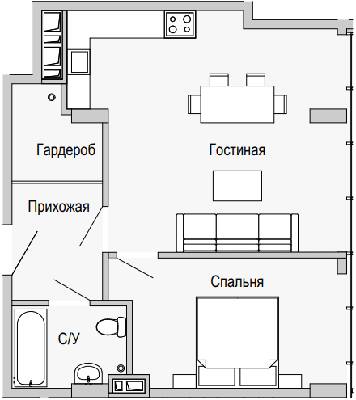 2-комнатная 56.63 м² в Апарт-комплекс Port City от 36 200 грн/м², Днепр