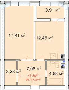 1-кімнатна 50.11 м² в ЖК Comfort City Lagoon від 21 350 грн/м², Дніпро