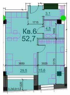 1-комнатная 54.5 м² в ЖК Loft White от 36 050 грн/м², Днепр