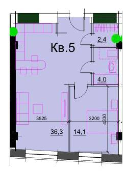 1-комнатная 56.8 м² в ЖК Loft White от 36 050 грн/м², Днепр