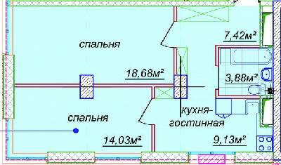 2-кімнатна 54.87 м² в ЖК Миронова від 38 200 грн/м², Дніпро