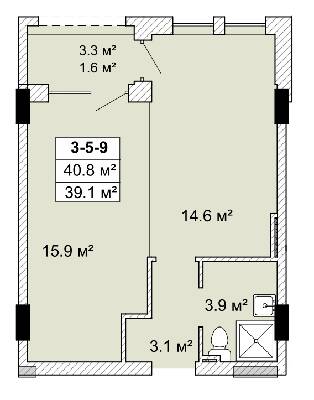 1-кімнатна 40.8 м² в ЖК SMART City-2 від 21 300 грн/м², Одеса