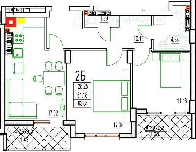 2-комнатная 63.84 м² в ЖК DERBY Style House от 31 550 грн/м², Одесса