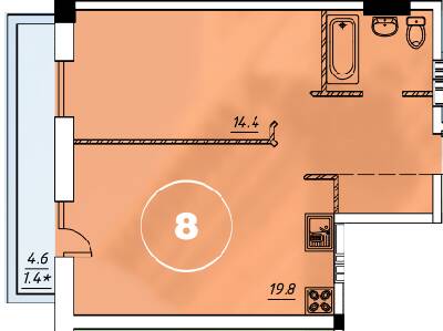 1-кімнатна 43.9 м² в ЖК Via Roma від 20 350 грн/м², Одеса