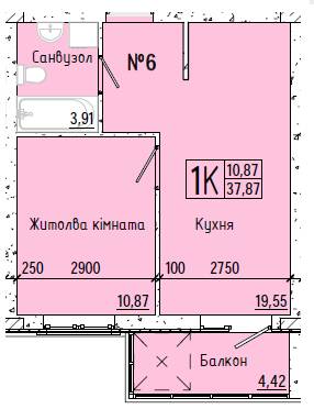 1-комнатная 37.87 м² в ЖК Акварель-7 от 18 900 грн/м², Одесса
