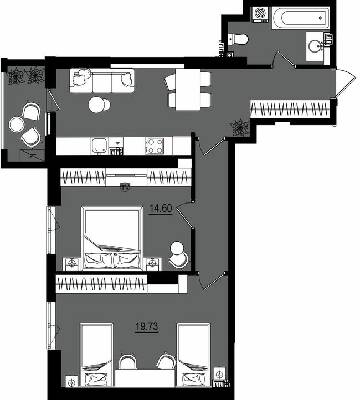 2-кімнатна 68.16 м² в ЖК Посейдон від 25 550 грн/м², Одеса