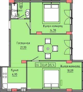 2-кімнатна 65.64 м² в ЖК Приморські Сади від 19 850 грн/м², Одеса