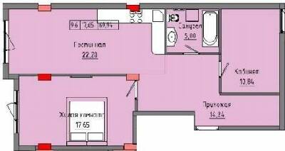 2-комнатная 69.94 м² в ЖК Приморские Сады от 19 850 грн/м², Одесса