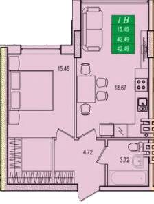 1-комнатная 42.49 м² в ЖК Приморские Сады от 19 950 грн/м², Одесса