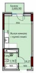 1-кімнатна 23.95 м² в ЖК Простір Eco City (Простір на Радісній від 23 000 грн/м², Одеса