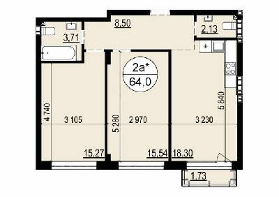 2-комнатная 64 м² в ЖК Гринвуд 2 от 20 150 грн/м², пгт Брюховичи