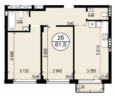 2-комнатная 61.5 м² в ЖК Гринвуд 2 от 17 000 грн/м², пгт Брюховичи