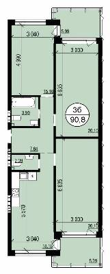 3-кімнатна 90.8 м² в ЖК Грінвуд 2 від 19 150 грн/м², смт Брюховичі