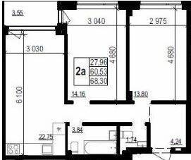 2-кімнатна 68.3 м² в ЖК Грінвуд 2 від 19 050 грн/м², смт Брюховичі