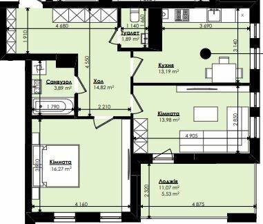 2-кімнатна 69.57 м² в ЖК Коло Львова. Будинок вісімдесяти велосипедів від 18 950 грн/м², смт Брюховичі