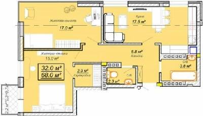 2-комнатная 68 м² в ЖК Grand Village от 20 500 грн/м², с. Сокольники