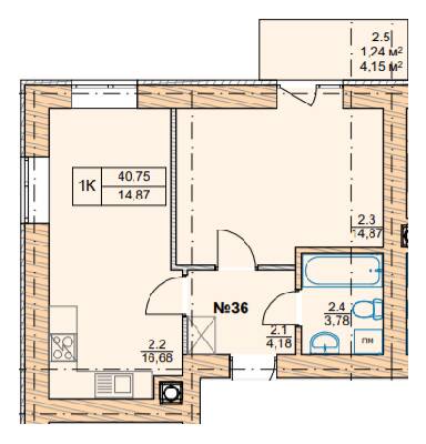 1-кімнатна 40.75 м² в ЖК Проект Панорама від 21 450 грн/м², м. Пустомити