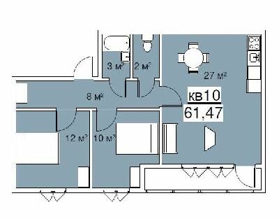 2-кімнатна 61.47 м² в ЖК на вул. Куземського від 11 250 грн/м², с. Ременів