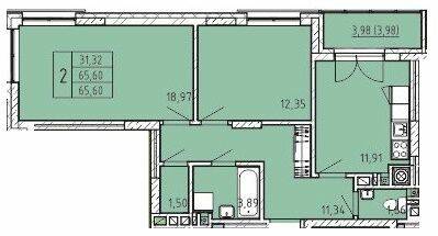 2-комнатная 65.6 м² в ЖК Сонцебуд от 15 500 грн/м², г. Жовква