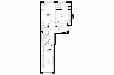 2-комнатная 66.4 м² в ЖК Auroom City от 18 650 грн/м², Львов