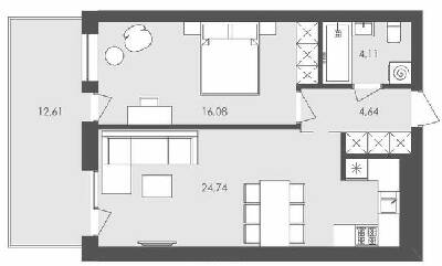 1-комнатная 53.35 м² в ЖК Avalon Yard от 29 500 грн/м², Львов