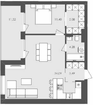 1-кімнатна 64 м² в ЖК Avalon Yard від 29 500 грн/м², Львів