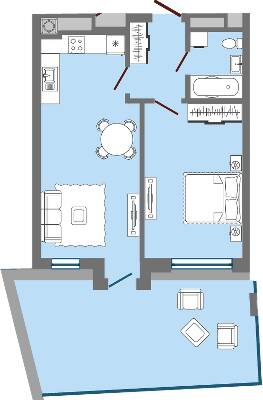 1-кімнатна 55.64 м² в ЖК Greenville Park Lviv від 28 250 грн/м², Львів